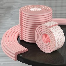 아기를 위한 부드러운 엑스트라 와이드 엣지 프로텍터 5m(16.5피트) 아기 보호 엣지 가드 패딩 자체 접착 양면 테이프 날카로운 모서리 테이블 책상 가구용 안전 가드, 핑크