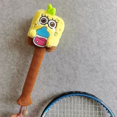 펭귄 배드민턴 그립인형 테니스 커버 손잡이커버 핸들 그립 캐릭터, 1개, E. 스폰지밥 네모