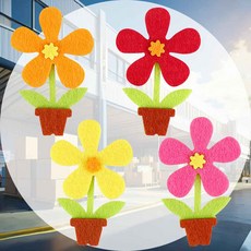 펠트 화분꽃 4p 꾸미기재료 완제품 환경구성 환경판꾸미기 게시판꾸미기 교실꾸미기