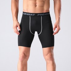 COMBAT PRO 運動壓力五分褲 超透氣速乾彈性吸汗 健身跑步訓練緊身褲 黑白可選 2XL