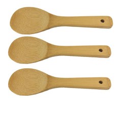 3Pcs Bamboo Rice Scoops Paddles Reusable Non-stick Scooper Food Service Spoon Kitchen Tools for Po, 3Pcs Bamboo Rice Scoops Paddle