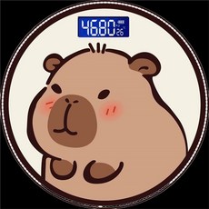 소형 디지털체중계 충전식 가정용 미니 전자저울 귀여운 디자인 정밀 측정 체중계, 1개, 수줍은 물돼지_28x28CM USB 충전, 단일 모델