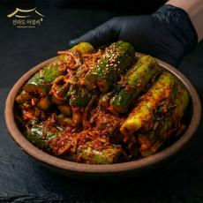 전라도 아짐씨 국내산 100% 부추김치 특제 양념 상큼 아삭 오이소박이 오이김치, 1개, 1kg