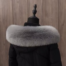 라쿤털 모자털 리폼 후드 교체 코트용 폭스퍼 머플러 리폼퍼 모자 페이크털 여우털 리얼, 8. 블랙 70cm