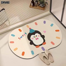 DFMEI 硅藻泥卡通可愛狗狗地墊 衛生間洗手檯家用浴室吸水速乾, 1個, 充q幣不老鐵