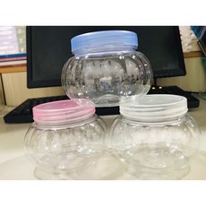 透明南瓜造型儲物罐 塑膠保鮮防潮易扣設計 食品收納好幫手, 1個