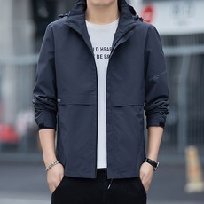 RFG RUMBLE GOODS 男款戶外連帽衝鋒衣 防風防水薄外套 騎行登山服 深灰 M號