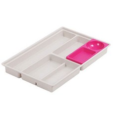 창신리빙 서랍 칸막이 정리함 화장대 악세사리 트레이, 핑크