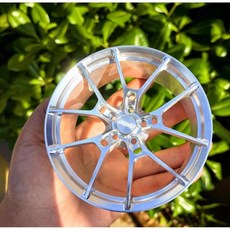 賽鋒模型 BBS 鋁合金鍛造輪圈 模型 改裝擺件 RAYS 掌中寶 仿真, RAYS G025 銀, 1個