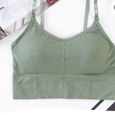 vinashop 背心集中不跑杯小可愛防走光裹胸吊帶一體成型杯墊, 墨綠, 1個