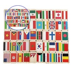 쌍문상회 지금 필요한 국기도미노 국기 세계 원목 만국기도미노 도미노 원목도미노 100pcs 31872EA, 본상품