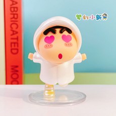 正版蠟筆小新汽車車載中控裝飾小擺件卡通家居桌面搖搖樂玩具手辦, 1個, 蠟筆小新車載擺件-白色