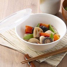 자취생 1인 가구 전자레인지 찜기 야채 고구마 조리용기 뚜껑 세트