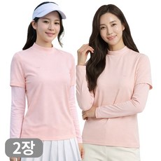 디퍼디 여성 프리미엄 냉감 반목 쿨티 쿨토시 일체형 티셔츠 스포츠 골프웨어 등산 작업복 2장세트