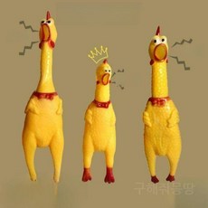 엽기닭 미친닭 삑삑이 장난감 소리나는 닭 크레이지 고무닭, 1개, 작은 닭