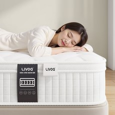 리보아 독립 포켓 스프링 침대 바닥 매트리스 화이트, 중간 부드러움, 25cm