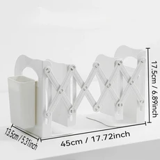 학교 복귀용 데스크탑 책꽂이 조절 가능한 텔레스코픽 북엔드 책 정리대 학생용 보관 랙, 01 S White