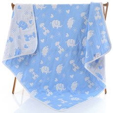 유아 목욕 수건 순수한 면 신생아 아기 덮개 담요 어린이 목욕 어린이 흡수 6 층 거즈 아기 목욕 수건, 푸 른 코끼리 사슴, 1개