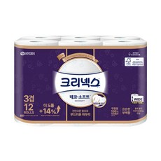 크리넥스 3겹 데코소프트 와이드 화장지 35M12롤, 1개