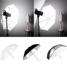 꿈꾸는비 촬영용 조명 우산 110cm 모델촬영, 화이트
