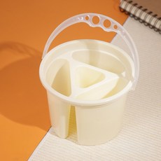 위드스타 4칸 분리형 칸막이 미술 회화 수채화 물감 물통, 파스텔 옐로우