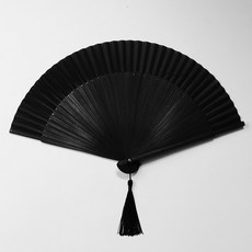 黑色扇子 扇袋 拍照道具 復古黑骨 黑面 排扇, 1個, 黑色扇子+扇袋, 黑色扇子+扇袋