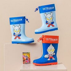 臺灣-出貨 迪迦賽羅奧特曼兒童雨鞋 防滑耐磨幼兒園學生鬆緊束口中筒雨靴