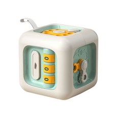 多功能解鎖益智魔方，寶寶早教玩具，訓練手眼協調，安全無毒材質, 時鐘款(綠色), 1個