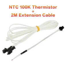 쿠쿠스토어 3DSWAY 프린터 부품 HT-NTC SM 플러그가 있는 서미스터 카트리지 센서 고온 V PT100 핫엔드 ohm, 04 Glass head 2M Cable