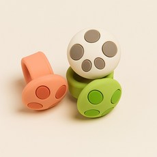 실리콘 도어쿠션 충격방지 링형 문콕방지 3 the 리빙 문손잡이 도어스토퍼, 1세트, 화이트+그린+코발트핑크