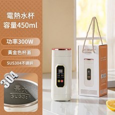LIFE TIDEUR 304不鏽鋼電熱保溫杯 450ml 300W, 插電款304電熱水杯450ML禮盒裝
