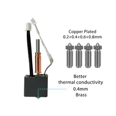 Anycubic Kobra 3 V2 핫엔드 0.4mm 경화 강철 황동 노즐 콤보 액세서리, 13 Standard-BR-P2468