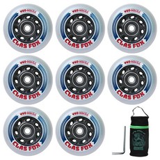 휠백이 72mm76mm인 CLAS FOX 인라인 스케이트 교체 휠 베어링 ABEC-9 및 블레이드 롤러 하키 스케이트용 플로팅 스페이서 85A 실내 실외8팩76MM, Normal, 72MM