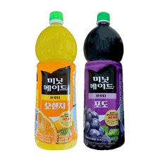미닛메이드 오렌지 + 포도 반씩 총합, 4개, 1.5L
