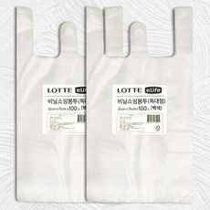 롯데이라이프 비닐봉투 백색, 30L, 200개