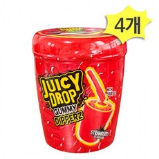 바주카 쥬시드롭 구미 딥퍼즈 스트로베리향 96g x 4개 찍어먹는 젤리 달콤 새콤 간식 과자(Kingston Aenue)