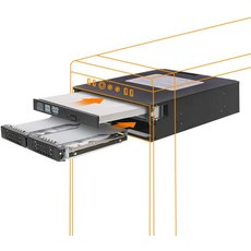 ICY DOK 풀 메탈 2 베이 2.5인치 SASSATA HDD 및 SSD 백플레인 케이지 외부 5.25인치 베이용 슬림 ODD 트레이 포함 ToughAror B994IPO-3SB