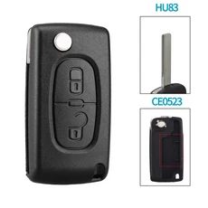 KEYYOU 10개입 플립 폴딩 리모컨 자동차 키 쉘 푸조 107 206 307 407 408 시트로엥 C2 C3 C4 C5 CE0523/053, 08 2BT HU83 CE0523