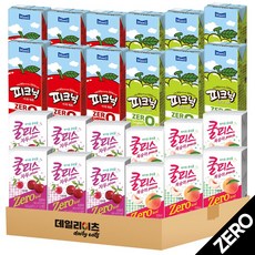 드링크팩 과일음료 제로칼로리 4종류 24팩 (피크닉제로 사과6 청포도6 쿨피스제로 복숭아6 자두6), 1세트, 200ml