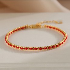 高品質保色轉運珠紅繩手鍊 紅繩編織好運手鍊 輕奢氣質防過敏手環