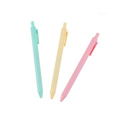 제이일 파스텔 흑색 집게형 볼펜 0.5mm 판촉용, 옐로우