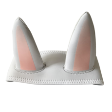 고양이 캐릭터 다이빙 모자 헤드기어 보온 자외선 차단 서핑 페이스키니 다이빙 헤어밴드 다이빙 장비 귀여운 머리디 프리 다이빙 스노쿨링, 흰 토끼 헤어밴드