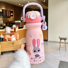 瘋狂動物城尼克學生上學專用水杯女高顏值杯子, 1個, XH-提手朱迪520ml