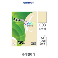 삼원특수지 삼원 플라잉칼라 A4 120g 20매 E03 상아색 컬러용지 복사지