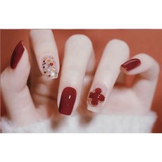 애미림 붙이는 손톱 젤네일스트립 스티커 방수 편한, 1개, A-3 BURGUNDY 1세트