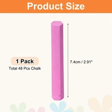 48/96개입 칠판 분필 무진분필 소형 대량 컬러 얇은 분필 칠판용 교실 사무용품 12색, 16 Pink 48Pcs