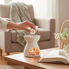 經典茉莉香氛融蠟禮盒 4入香氛蠟塊+融蠟燭燈, White