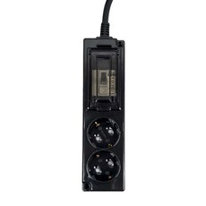 프로탭 국산 4000W 배선차단 고용량멀티탭 에어컨 과부하차단 2구, 1개, 블랙, 1.5m