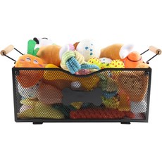 두임복 강아지 장난감 바구니 대형 보관함 거실용 금속 애완동물 개와 작은 애완동물을 위한 손잡이가 있는 튼튼한 정리함