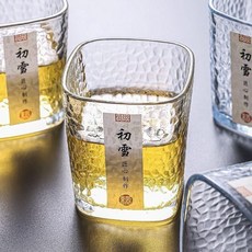 初雪 錘紋玻璃杯, 1只裝, 1只裝 初雪錘紋杯+非食用茶香包